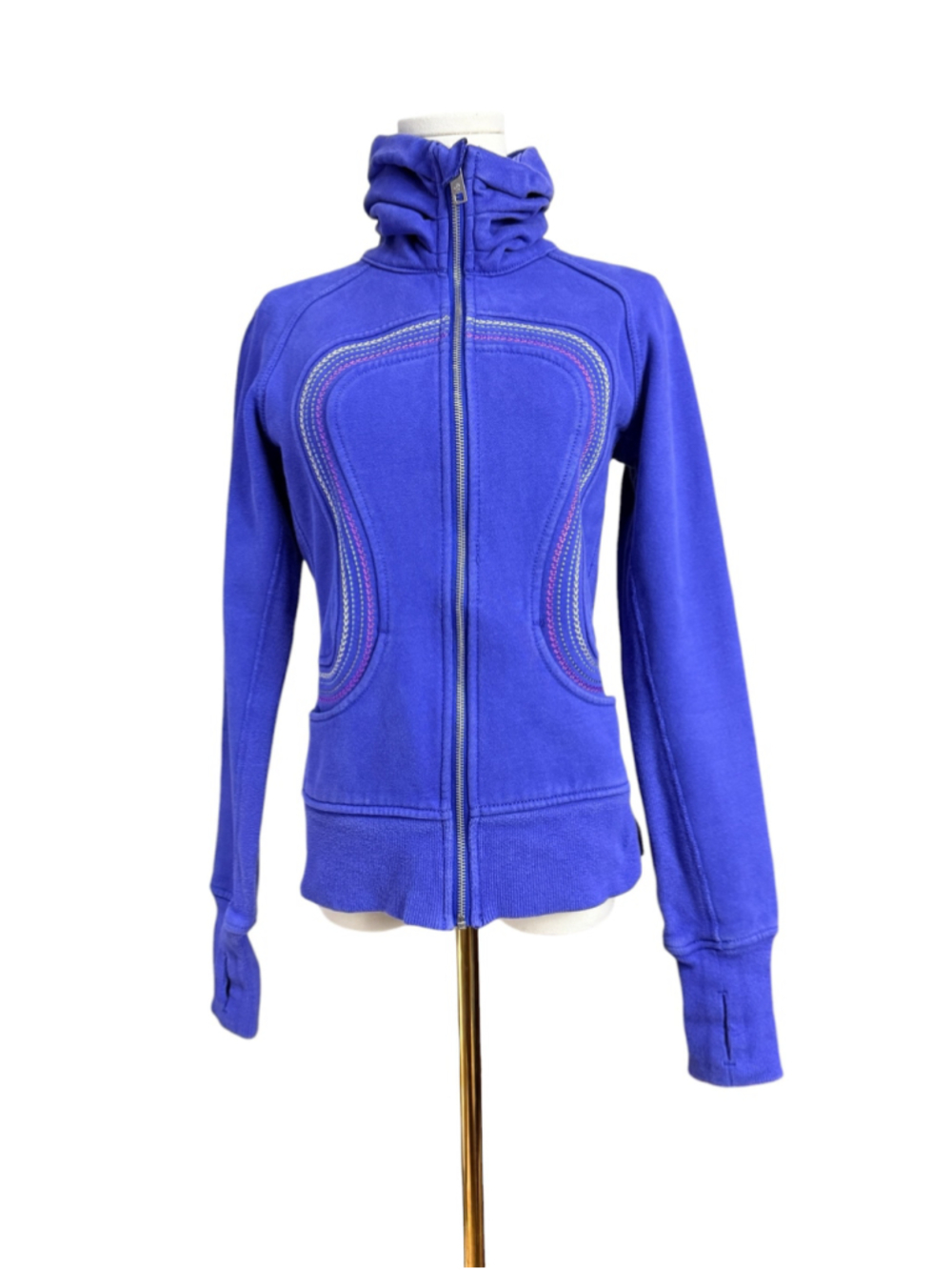 LULULEMON Cuddle Up Blue Jacket Zip-up Athleisure Gym Training Yoga, Sz 6 - Picture 2 of 16